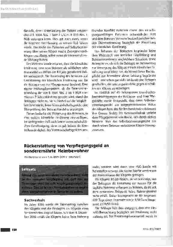 Vorschauseite 2: Einstellung der künstlichen Ernährung