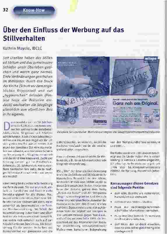 Vorschauseite 1: Über den Einfiuss der Werbung auf das Stillverhalten