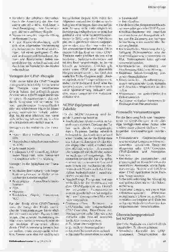 Vorschauseite 3: Bronchopulmonale Dysplasie (BPD) und CPAP-Anwendung beim Frühund NeugeborenenTeil II: Durchführung der CPAP-Beatmung