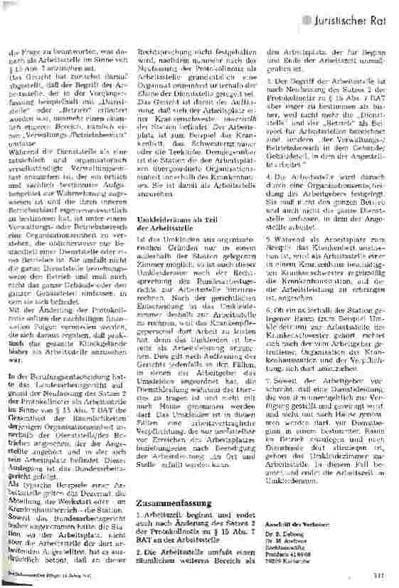 Vorschauseite 2: Wo beginnt und endet die tägliche Arbeitszeit?