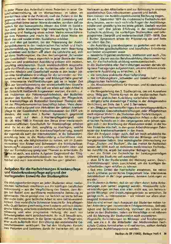 Vorschauseite 3: Symposium zur Ausbildung von Krankenschwestern und Kinderkrankenschwestern in der DDR am 25. und 26. Oktober 1984