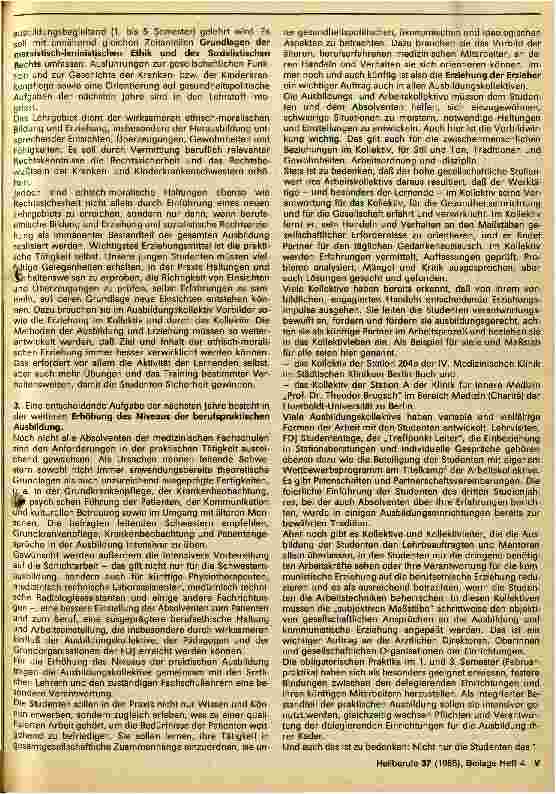 Vorschauseite 5: Symposium zur Ausbildung von Krankenschwestern und Kinderkrankenschwestern in der DDR am 25. und 26. Oktober 1984