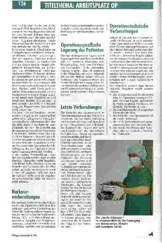 Vorschauseite 5: Patientenversorgung im OP - zwischen Wunsch und Wirklichkeit Funktionsdienste stellen sich vor