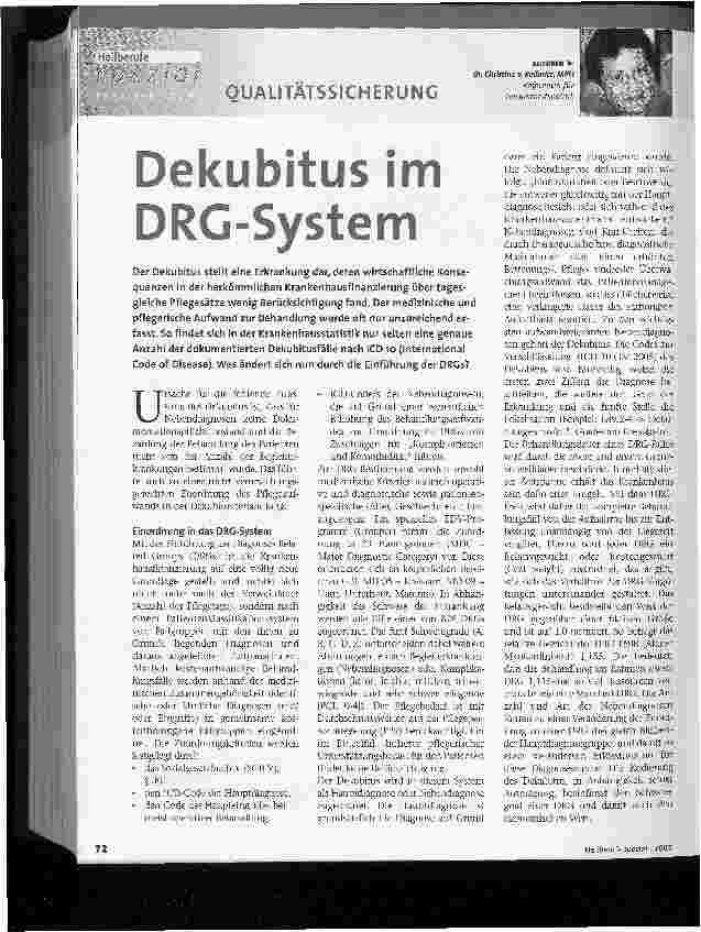 Vorschauseite 1: Dekubitus im DRG-System