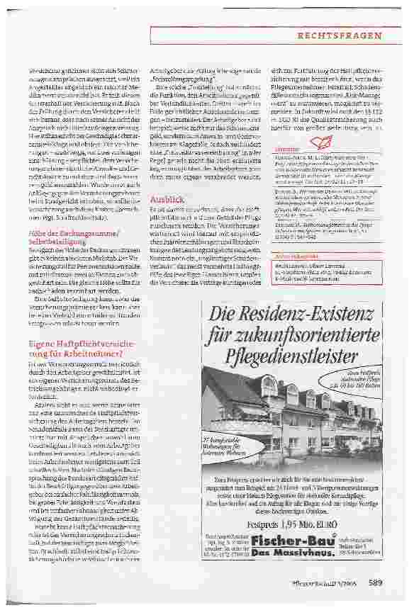 Vorschauseite 3: Haftpflichtversicherung in der Pflege:Schutz vor Regressansprüchen