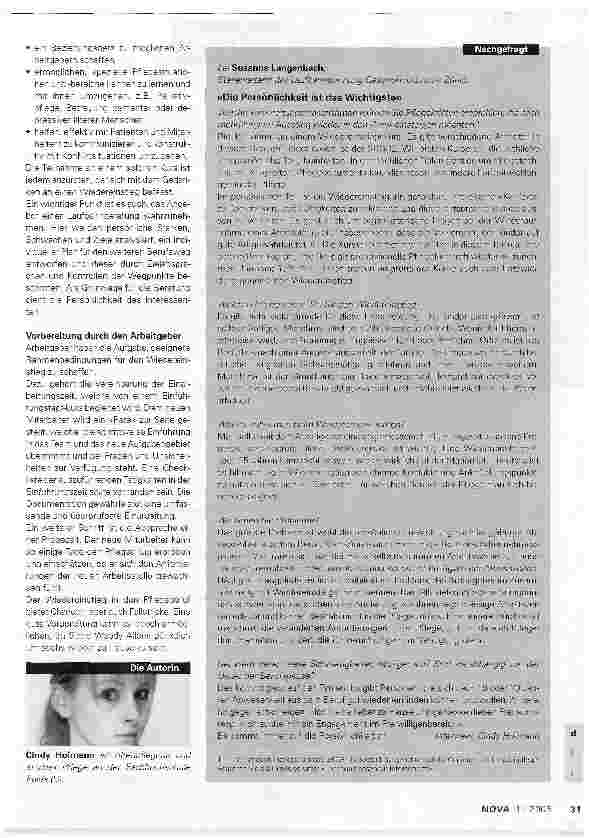 Vorschauseite 2: Comeback in der PflegeChancen für Wiedereinsteigerinnen