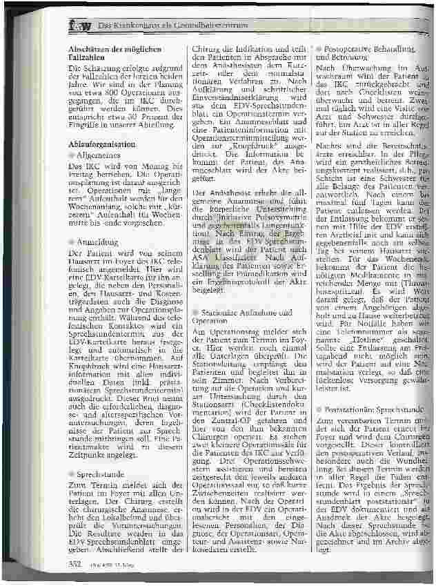Vorschauseite 2: Das Interdisziplinäre Kurzzeittherapie-Centrum Eine organisatorische Antwort auf die Herausforderungen des GSG und der minimal-invasiven Chirurgie