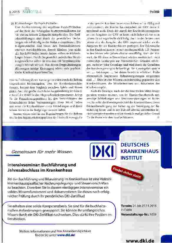 Vorschauseite 2: KHSC: Kürzungen und ihre Auswirkungen