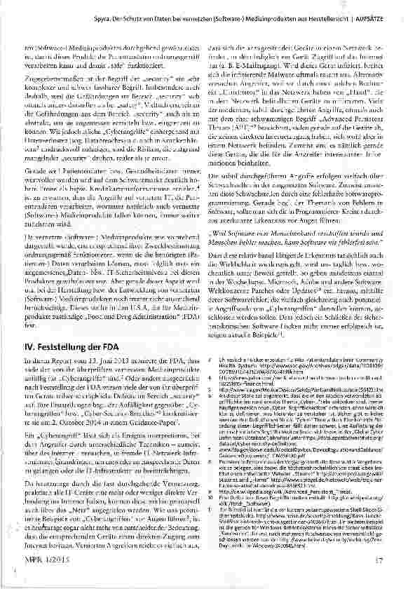 Vorschauseite 3: Der Schutz von Daten bei vernetzten (Software-) Medizin Produkten aus Herstellersicht