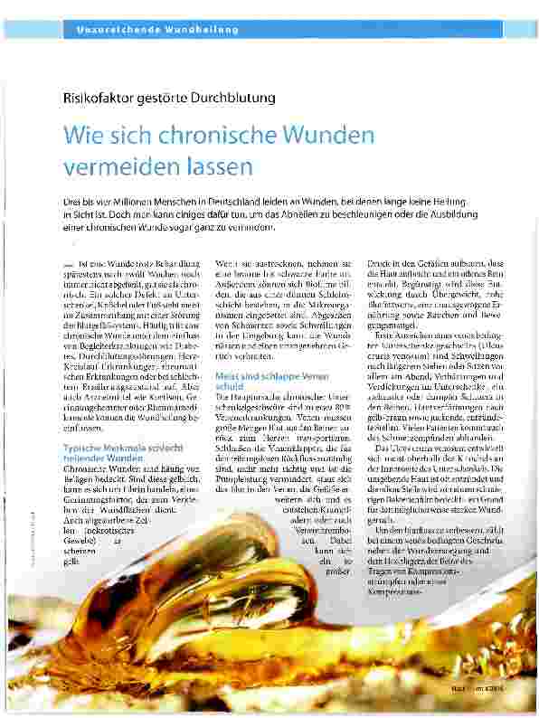 Vorschauseite 1: Wie sich chronische Wunden vermeiden lassen