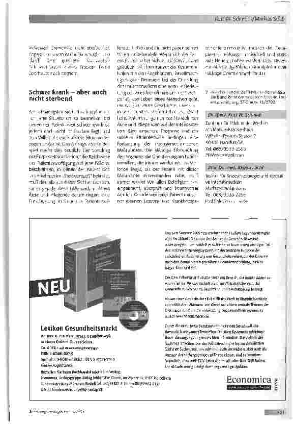 Vorschauseite 3: Behandlungsbegrenzung auf der Intensivstation -Medizinische und ethische Aspekte