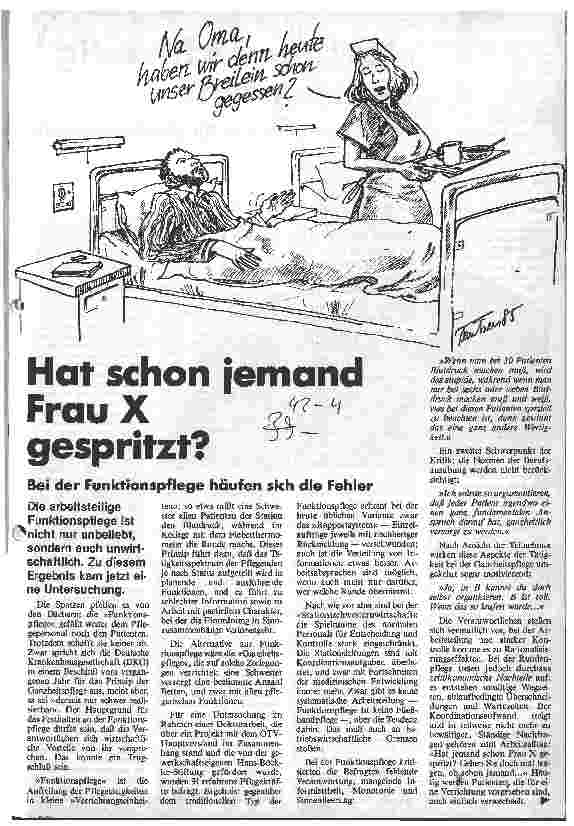 Vorschauseite 1: Hat schon jemand Frau X gespritzt? Bei der Funktionspflege häufen sich die Fehler