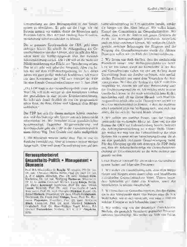 Vorschauseite 2: Wir brauchen eine neue Gesundheitspolitik