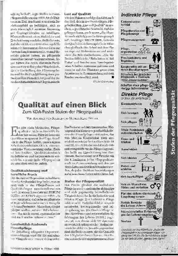 Vorschauseite 1: Qualität auf einen Blick Zum KDA-Poster Stufen der Pflegequalität