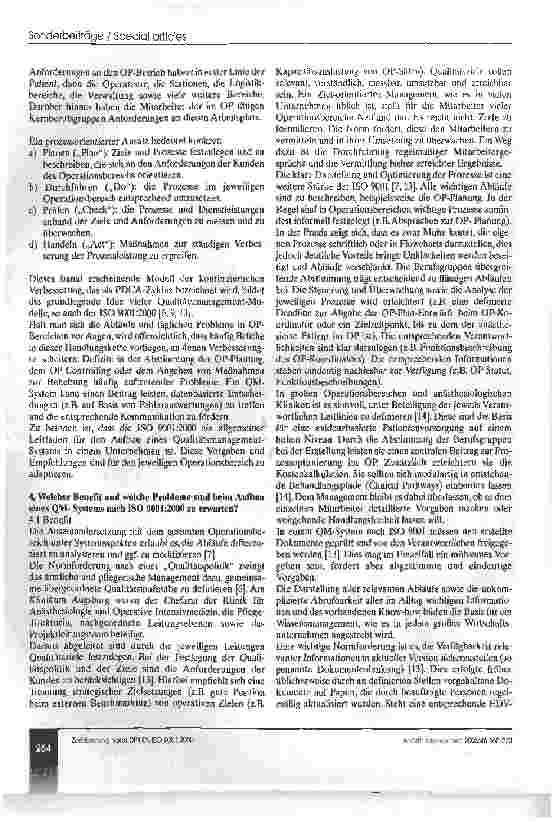Vorschauseite 4: Zertifizierung eines Operationsbereichs nach ISO 9001: 2000 - Benefit oder Belastung?