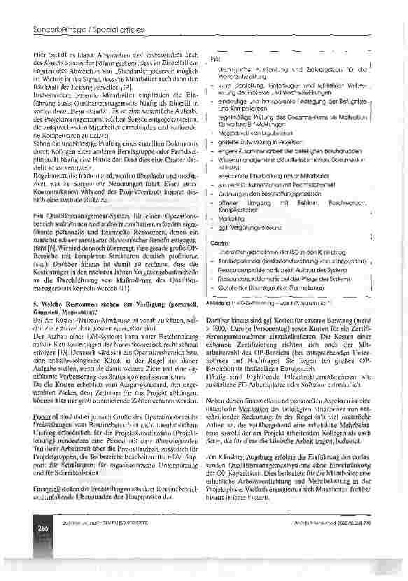 Vorschauseite 6: Zertifizierung eines Operationsbereichs nach ISO 9001: 2000 - Benefit oder Belastung?