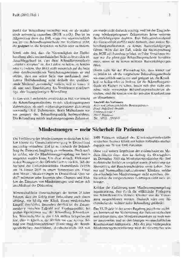 Vorschauseite 2: Erstattungspflicht der privaten Krankenkasse bei ImplantatenDer Teufel steckt im DetailEntscheidung des LG Koblenz vom 04. 08. 2004
