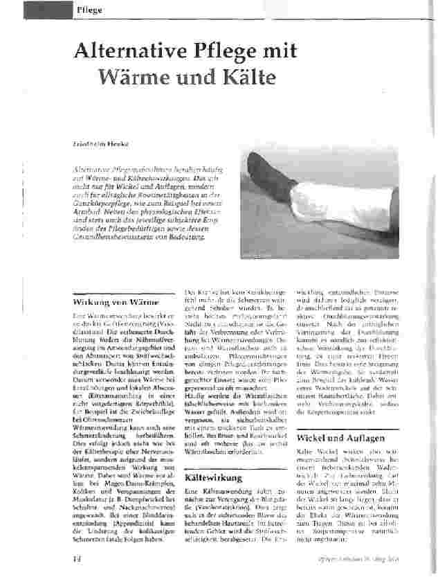 Vorschauseite 1: Alternative Pflege mit Wärme und Kälte