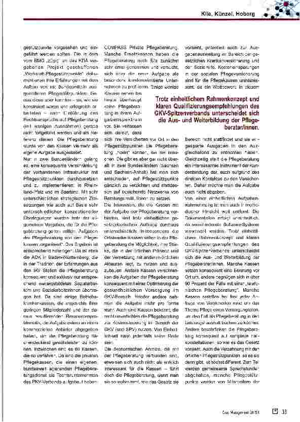 Vorschauseite 2: Case Managementstärkungsgesetz? Konzeptionelle und gesetzgeberische Optionen für dieVerankerung der Pflegeberatung auf kommunaler Ebene im PSG