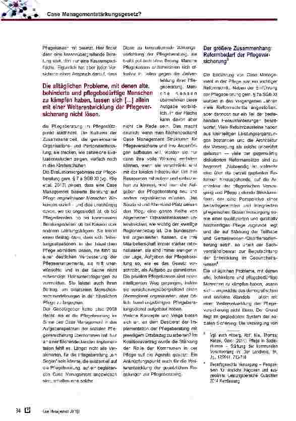 Vorschauseite 3: Case Managementstärkungsgesetz? Konzeptionelle und gesetzgeberische Optionen für dieVerankerung der Pflegeberatung auf kommunaler Ebene im PSG