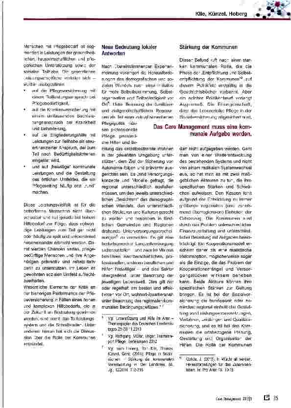 Vorschauseite 4: Case Managementstärkungsgesetz? Konzeptionelle und gesetzgeberische Optionen für dieVerankerung der Pflegeberatung auf kommunaler Ebene im PSG