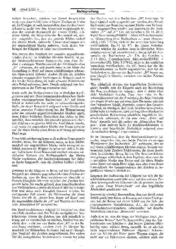 Vorschauseite 3: Verwendung heraldischer Zeichen für Bier VO (EG) Nr. 207/2009 Art. 8 I Buchst, b, 75