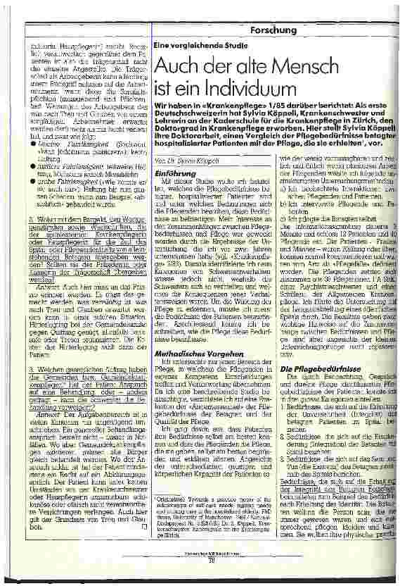 Vorschauseite 1: Auch der alte Mensch ist ein Individuum