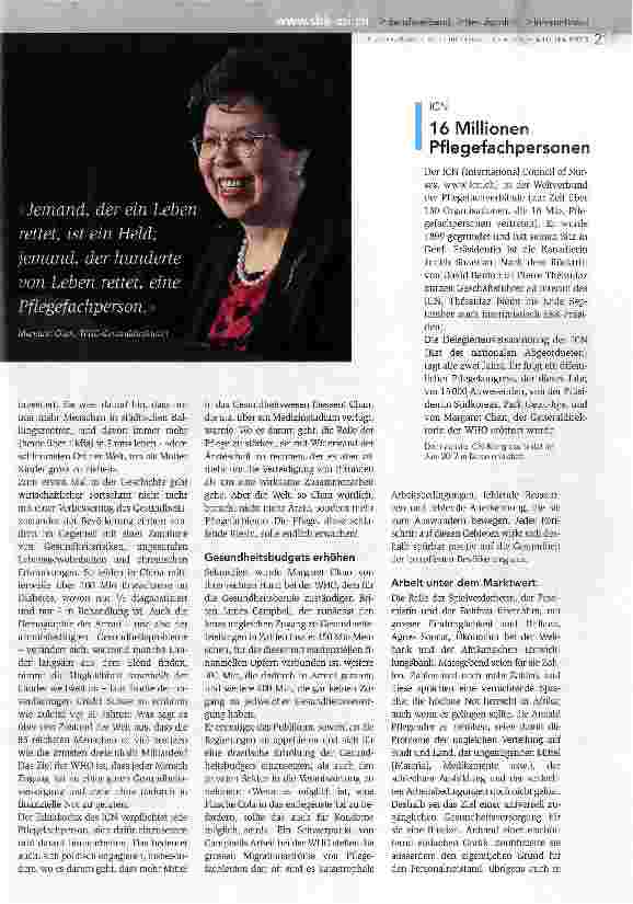 Vorschauseite 2: «Die schlafende Riesin Pflege muss erwachen»