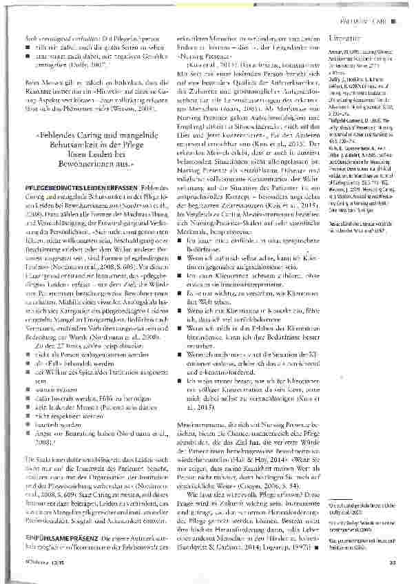 Vorschauseite 3: Das Leben eines Menschen «in meinen Händen halten» Lässt sich Caring mithilfe von Instrumenten messen?