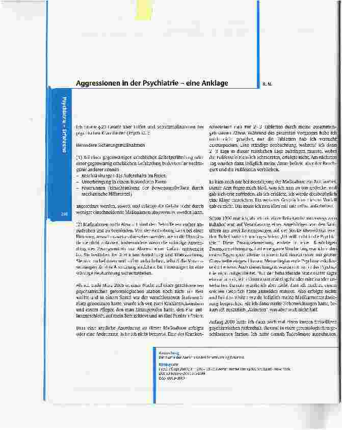 Vorschauseite 1: Aggressionen in der Psychiatrie - eine Anklage