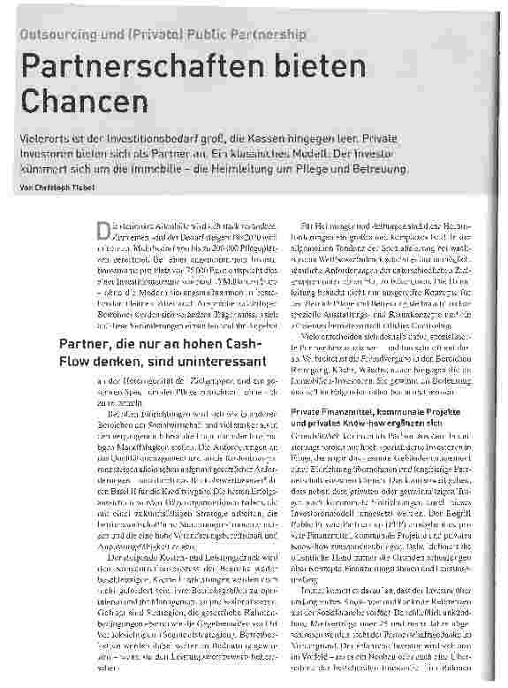 Vorschauseite 1: Partnerschaften bieten ChancenOutsourcing und (Private) Public Partnership