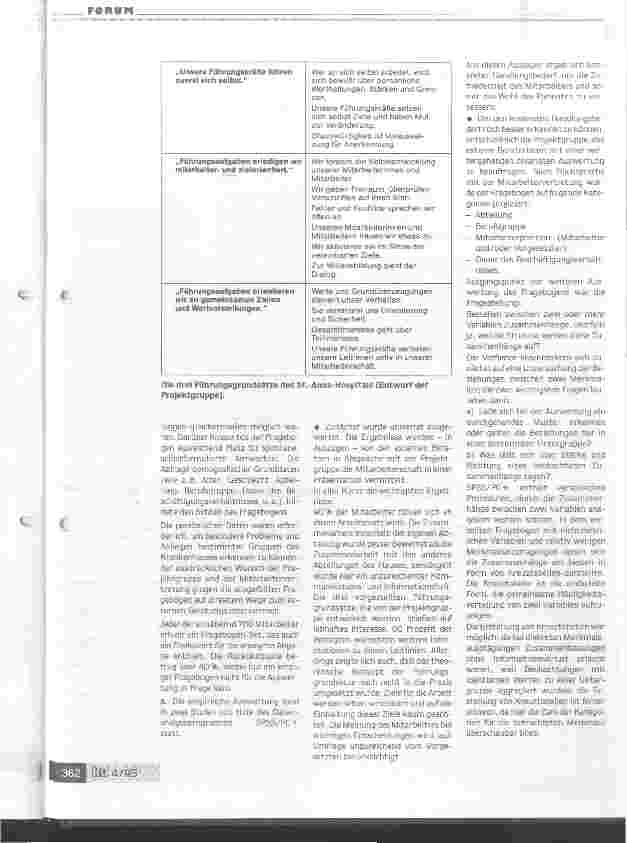 Vorschauseite 2: Drei Führungsgrundsätze für das St.-Anna-Hospital in Herne Fragebogenaktion zeigte die Einstellung der Mitarbeiter