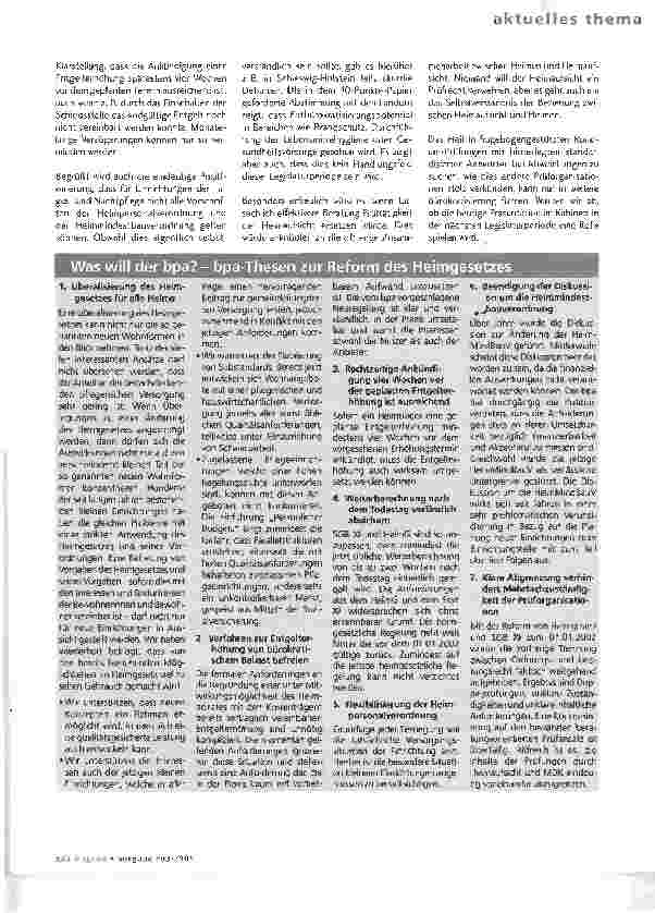 Vorschauseite 2: Entbürokratisierung im Heimrecht - wenn, dann richtig!