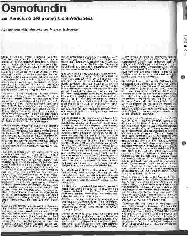 Vorschauseite 1: Osmofundin zur Verhütung des akuten Nierenversagens