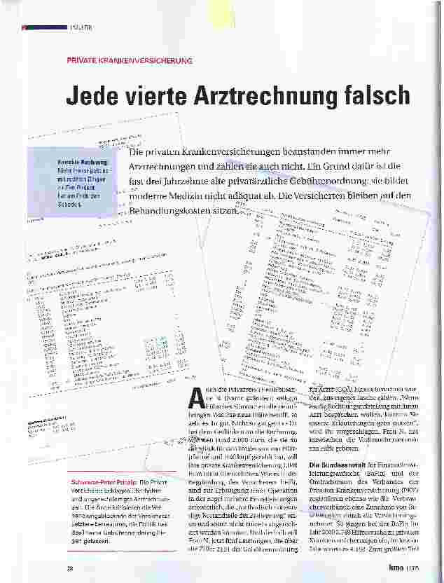 Vorschauseite 1: Jede vierte Arztrechnung falsch