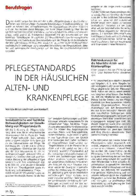 Vorschauseite 1: Pflegestandards in der häuslichen Altenund Krankenpflege