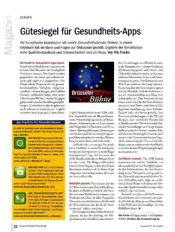 Vorschauseite 1: Gütesiegel für Gesundheits-Apps