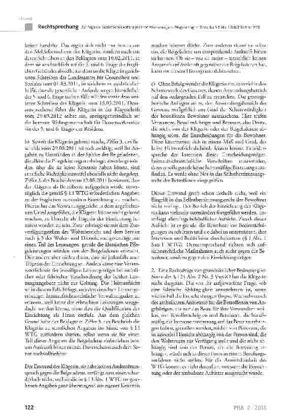 Vorschauseite 3: Zur Frage der tatsächlichen Abhängigkeit von Mietvertrag und Pflegevertrag im Sinne des § 3 Abs. 1 Satz 2 Berliner WTC Berliner WTG § 1 Abs. 1 Satz 1, § 2 Abs. 1 Satz 2, § 3 Abs.…