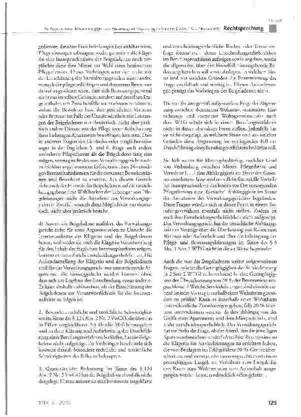 Vorschauseite 6: Zur Frage der tatsächlichen Abhängigkeit von Mietvertrag und Pflegevertrag im Sinne des § 3 Abs. 1 Satz 2 Berliner WTC Berliner WTG § 1 Abs. 1 Satz 1, § 2 Abs. 1 Satz 2, § 3 Abs.…