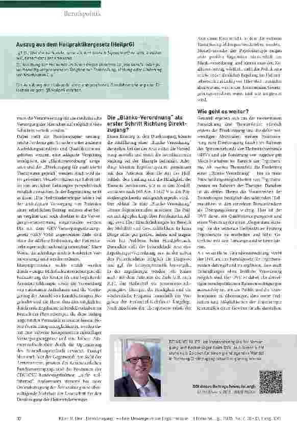 Vorschauseite 3: Der Direktzugang -ohne Umweg in die Ergotherapie