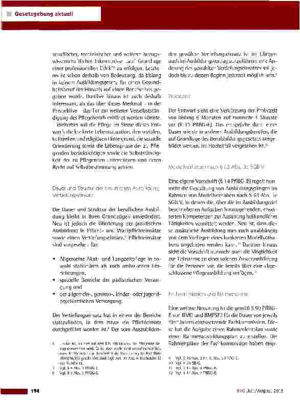 Vorschauseite 3: Entwurf eines Pflegeberufsgesetzes