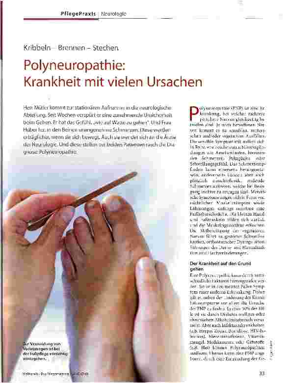 Vorschauseite 1: Kribbeln - Brennen - Stechen Polyneuropathie:Krankheit mit vielen Ursachen