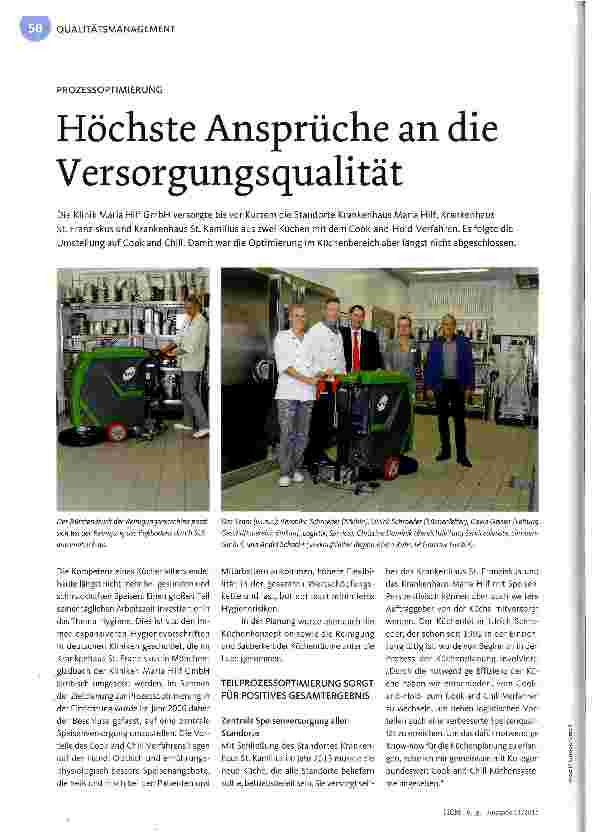 Vorschauseite 1: Höchste Ansprüche an die Versorgungsqualität
