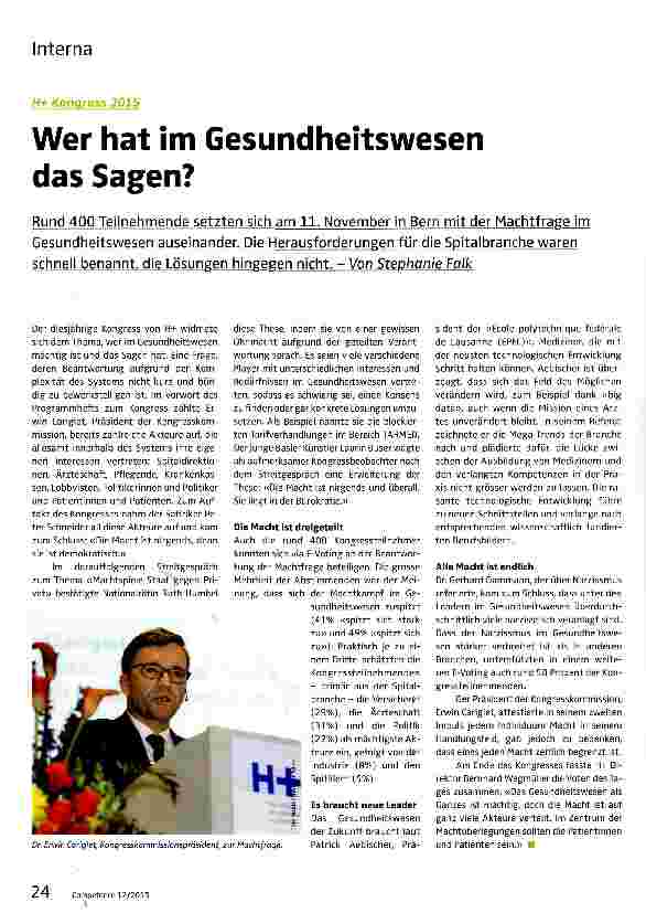 Vorschauseite 1: Wer hat im Gesundheitswesen das Sagen?