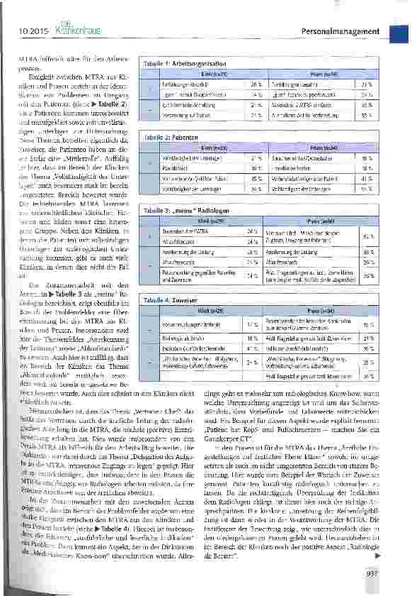 Vorschauseite 3: Arbeitsbedingungen medizinisch-technischer Radiologie-Assistenten (MTRA): eine Schlüsselrolle für eine leistungsfähige Radiologie?