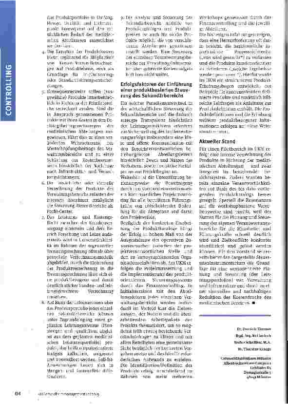 Vorschauseite 3: Sekundärbereiche innovativ managen - neue Wege gehen
