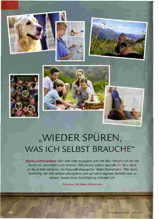 Vorschauseite 1: WIEDER SPUREN, WAS ICH SELBST BRAUCHE