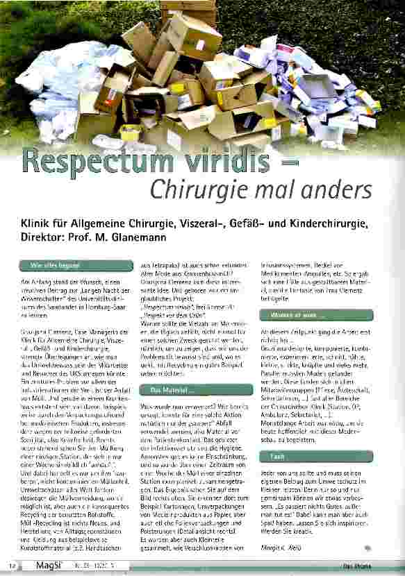 Vorschauseite 1: Respectum virdis- Chirurgie mal anders