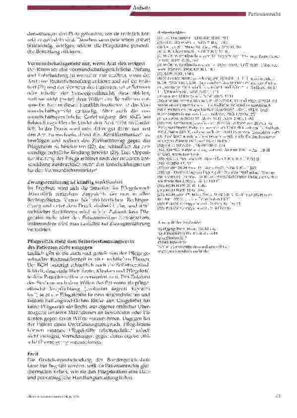 Vorschauseite 6: Die Grundsatzentscheidung des Bundesgerichtshofs im Fall des Komapatienten Peter K. (Traunsteiner Fall) bringt Rechtssicherheit