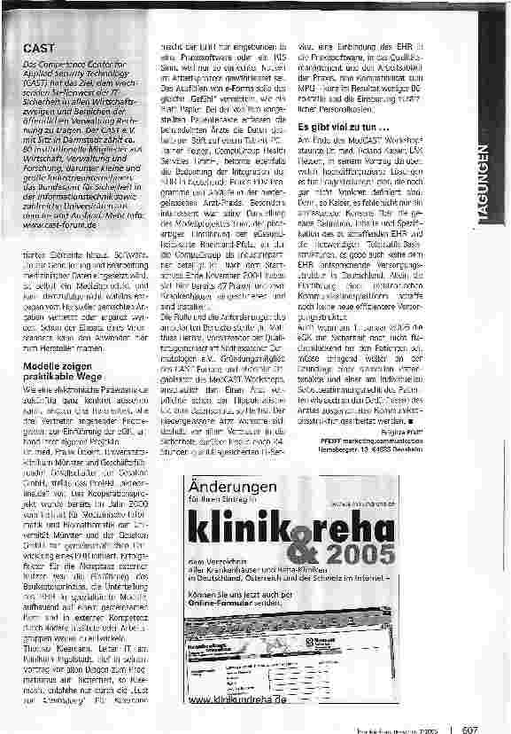 Vorschauseite 2: Was ist eine Bankcard ohne Bank? Workshop zur elektronischen Patienten und Gesundheitsakte in Darmstadt